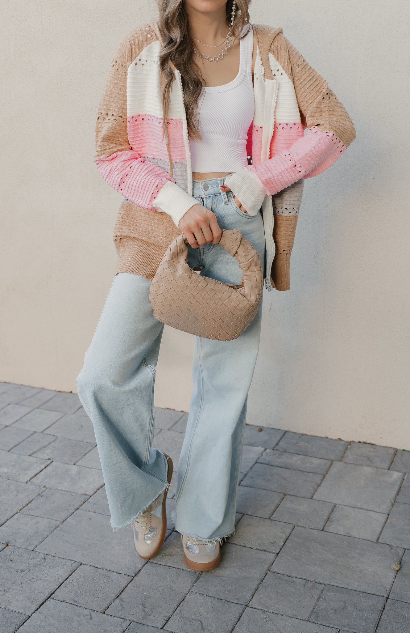 Chic Dreams Stripe Colorblock Zip-Up Hoodie-Jacket-Krush Kandy, Women's Online Fashion Boutique Located in Phoenix, Arizona (Scottsdale Area)