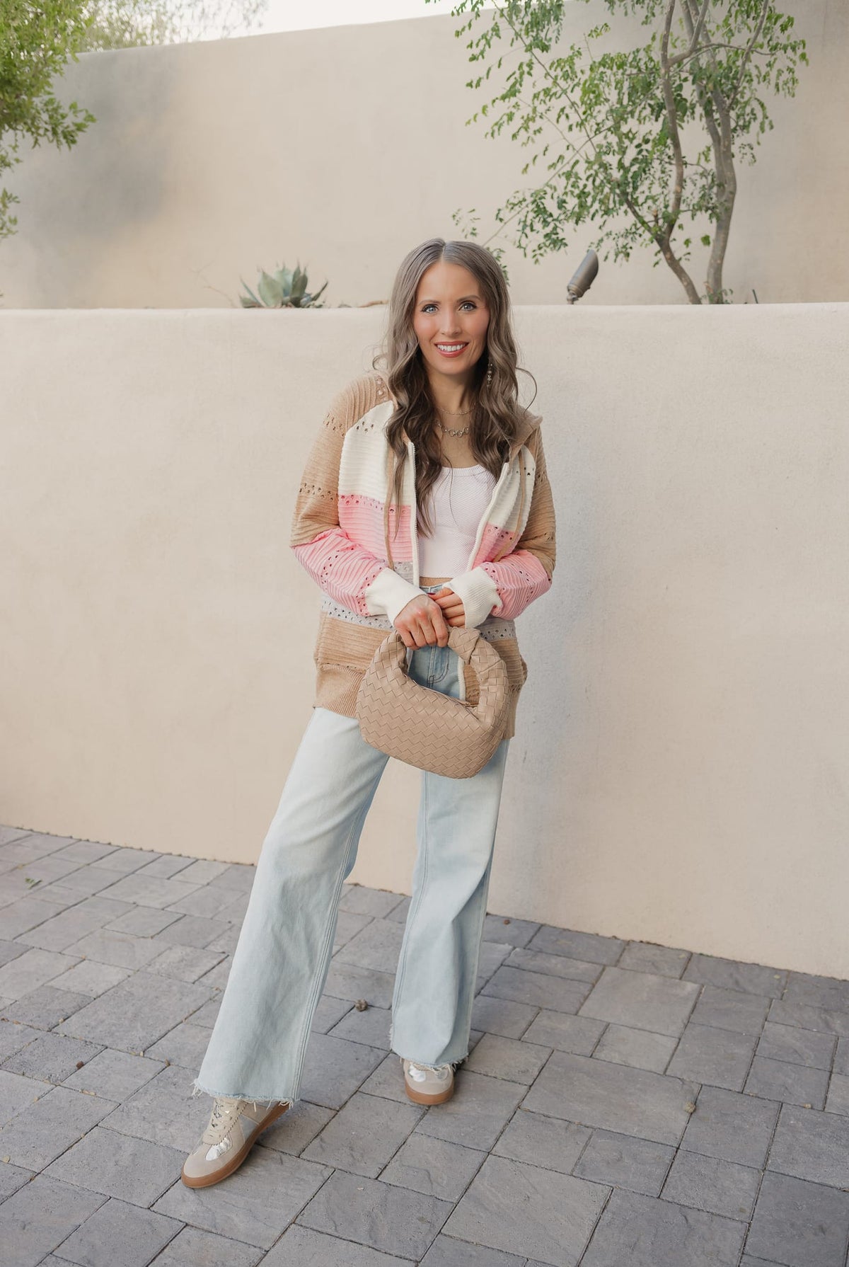 Chic Dreams Stripe Colorblock Zip-Up Hoodie-Jacket-Krush Kandy, Women's Online Fashion Boutique Located in Phoenix, Arizona (Scottsdale Area)