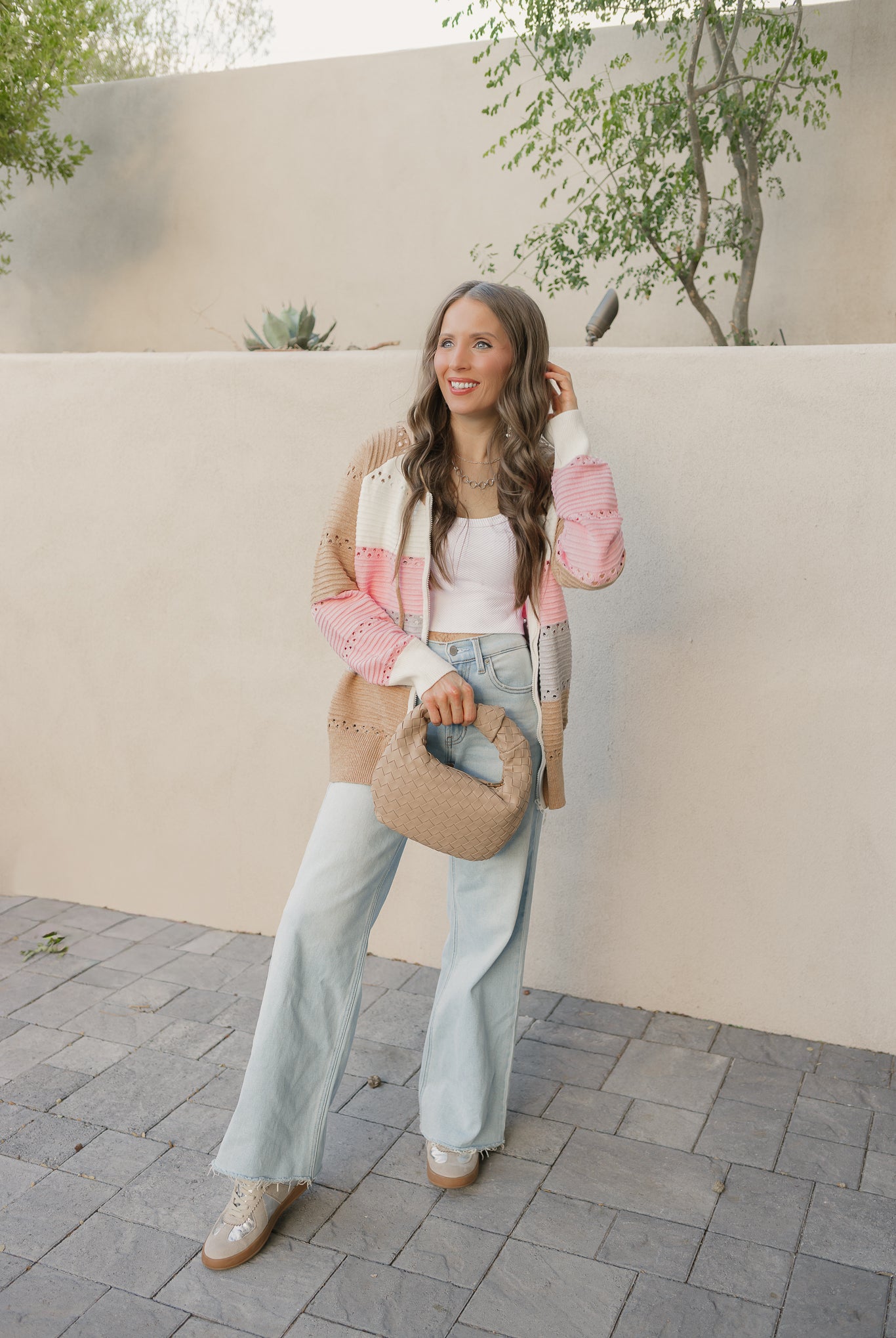 Chic Dreams Stripe Colorblock Zip-Up Hoodie-Jacket-Krush Kandy, Women's Online Fashion Boutique Located in Phoenix, Arizona (Scottsdale Area)