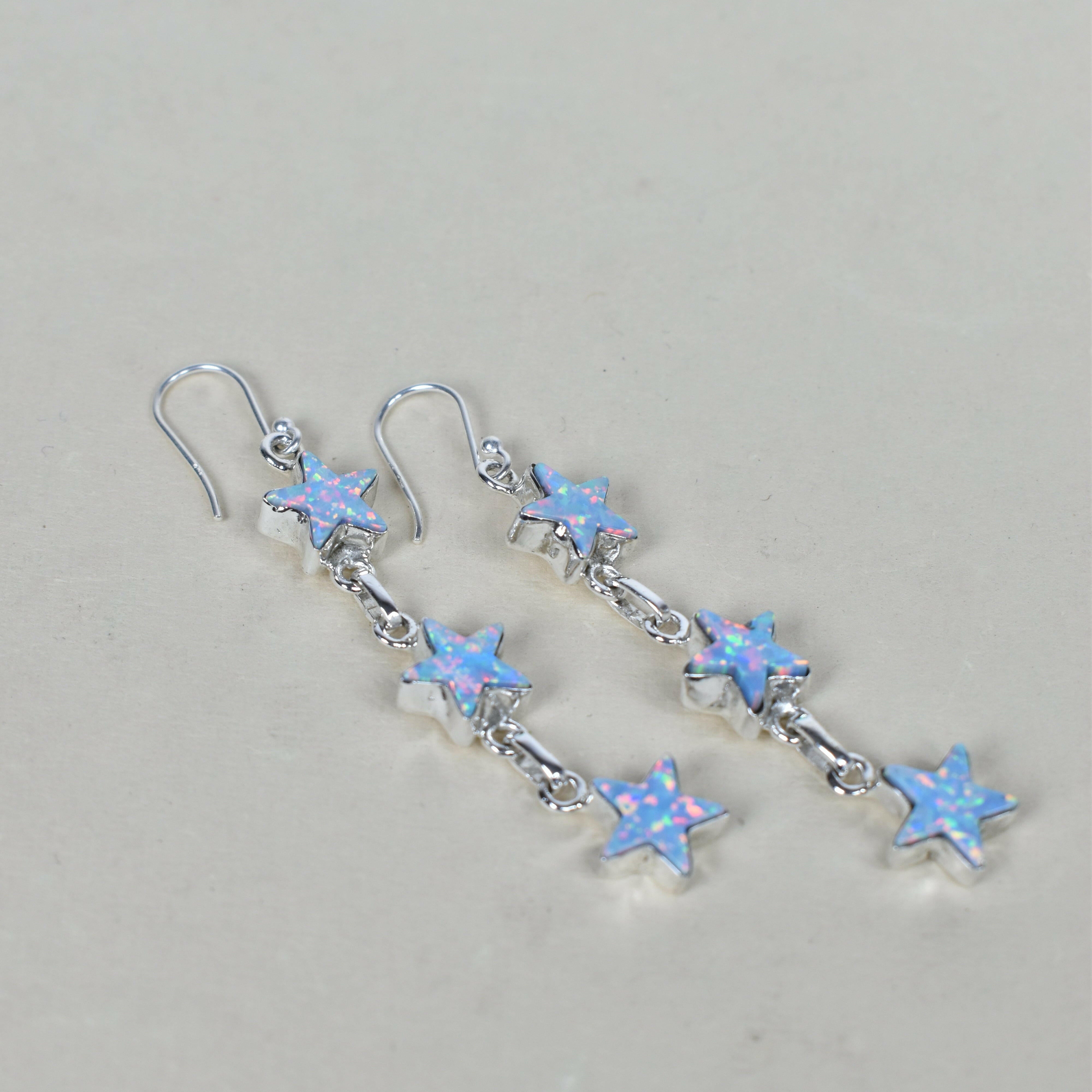 3 Star General Sterling Silver Earrings-Drop Earrings-Krush Kandy, Women's Online Fashion Boutique Located in Phoenix, Arizona (Scottsdale Area)