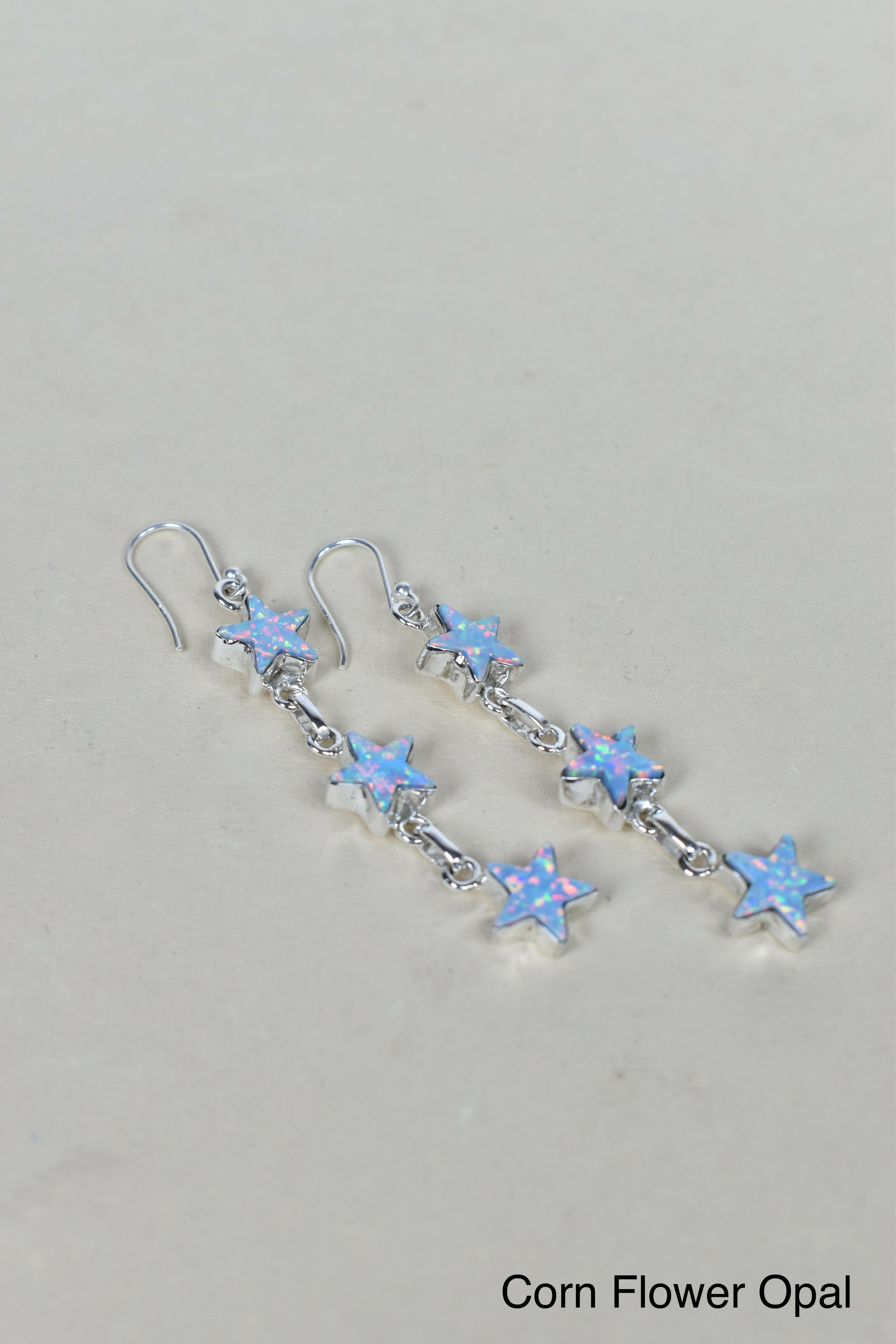 3 Star General Sterling Silver Earrings-Drop Earrings-Krush Kandy, Women's Online Fashion Boutique Located in Phoenix, Arizona (Scottsdale Area)