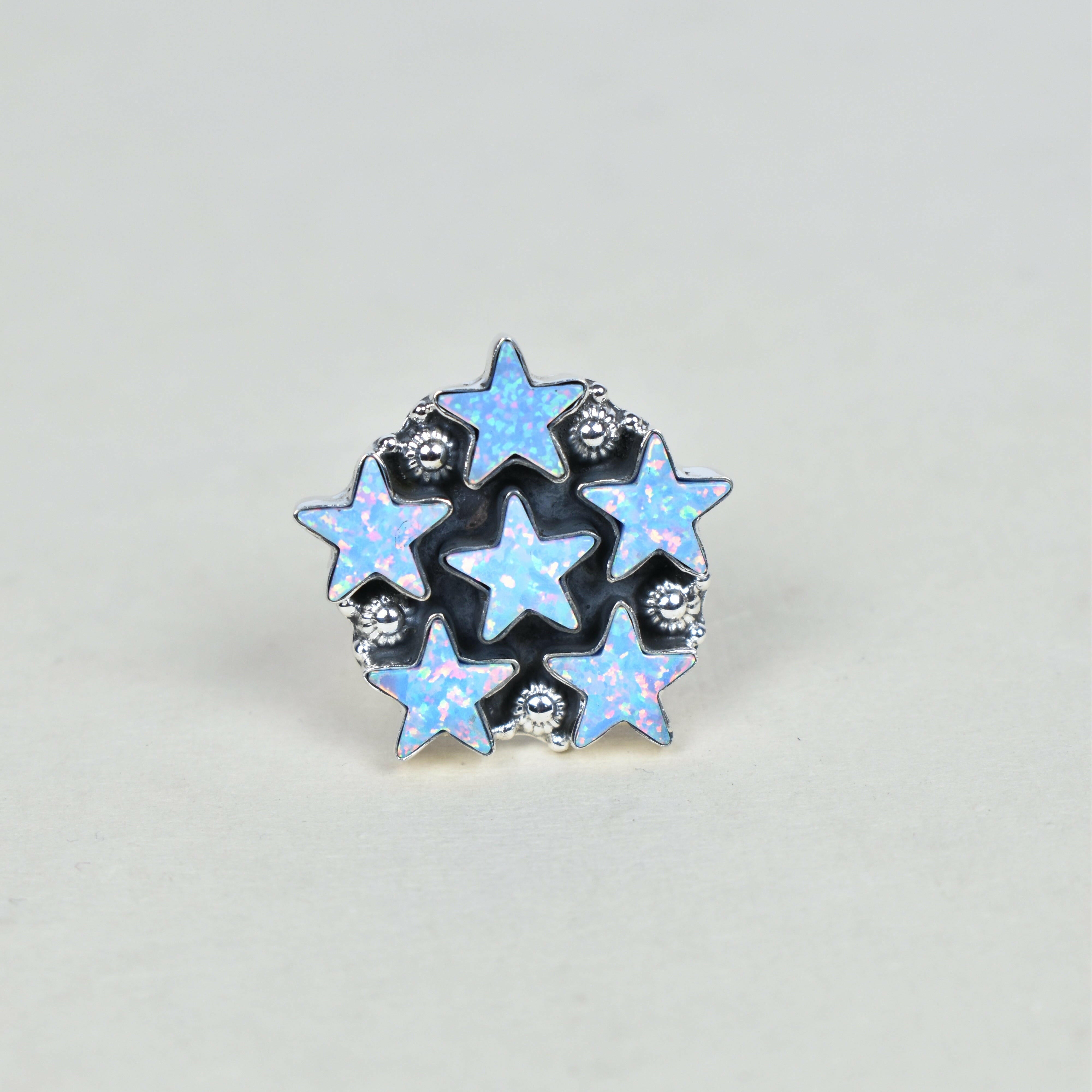 5 Star General Sterling Silver Ring-Cluster Rings-Krush Kandy, Women's Online Fashion Boutique Located in Phoenix, Arizona (Scottsdale Area)