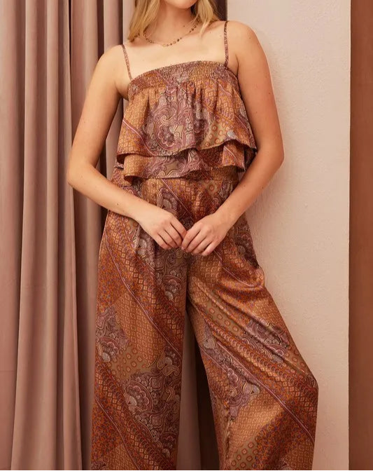 Mittoshop Paisley Patchwork Print Satin Ruffle Crop Cami-Tops-Krush Kandy, Women's Online Fashion Boutique Located in Phoenix, Arizona (Scottsdale Area)