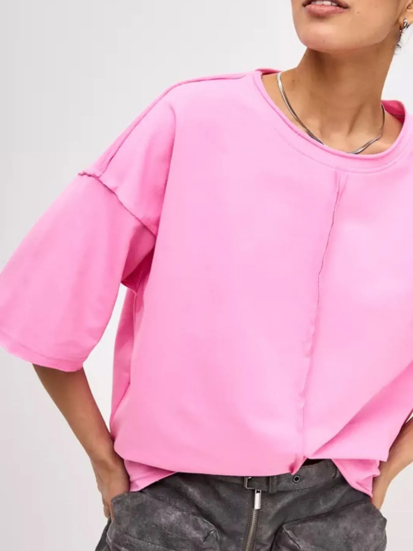 Round Neck Half Sleeve T-Shirt-Krush Kandy, Women's Online Fashion Boutique Located in Phoenix, Arizona (Scottsdale Area)