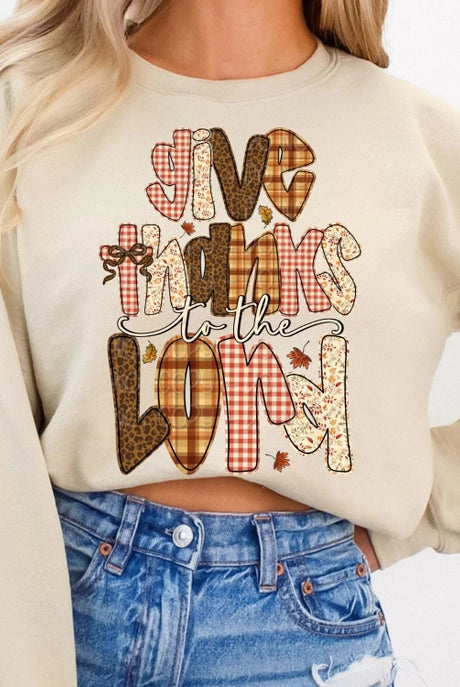 Give Thanks to the Lord Sweatshirt-Graphic Tees-Krush Kandy, Women's Online Fashion Boutique Located in Phoenix, Arizona (Scottsdale Area)