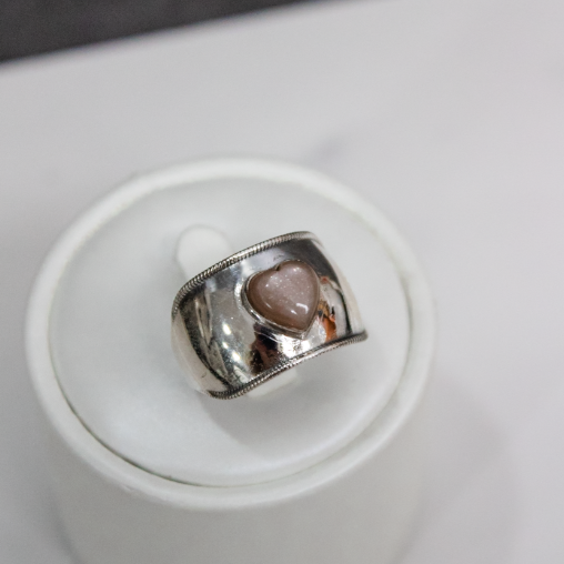 Sterling Band Heart Single Stone Ring-Statement Rings-Krush Kandy, Women's Online Fashion Boutique Located in Phoenix, Arizona (Scottsdale Area)