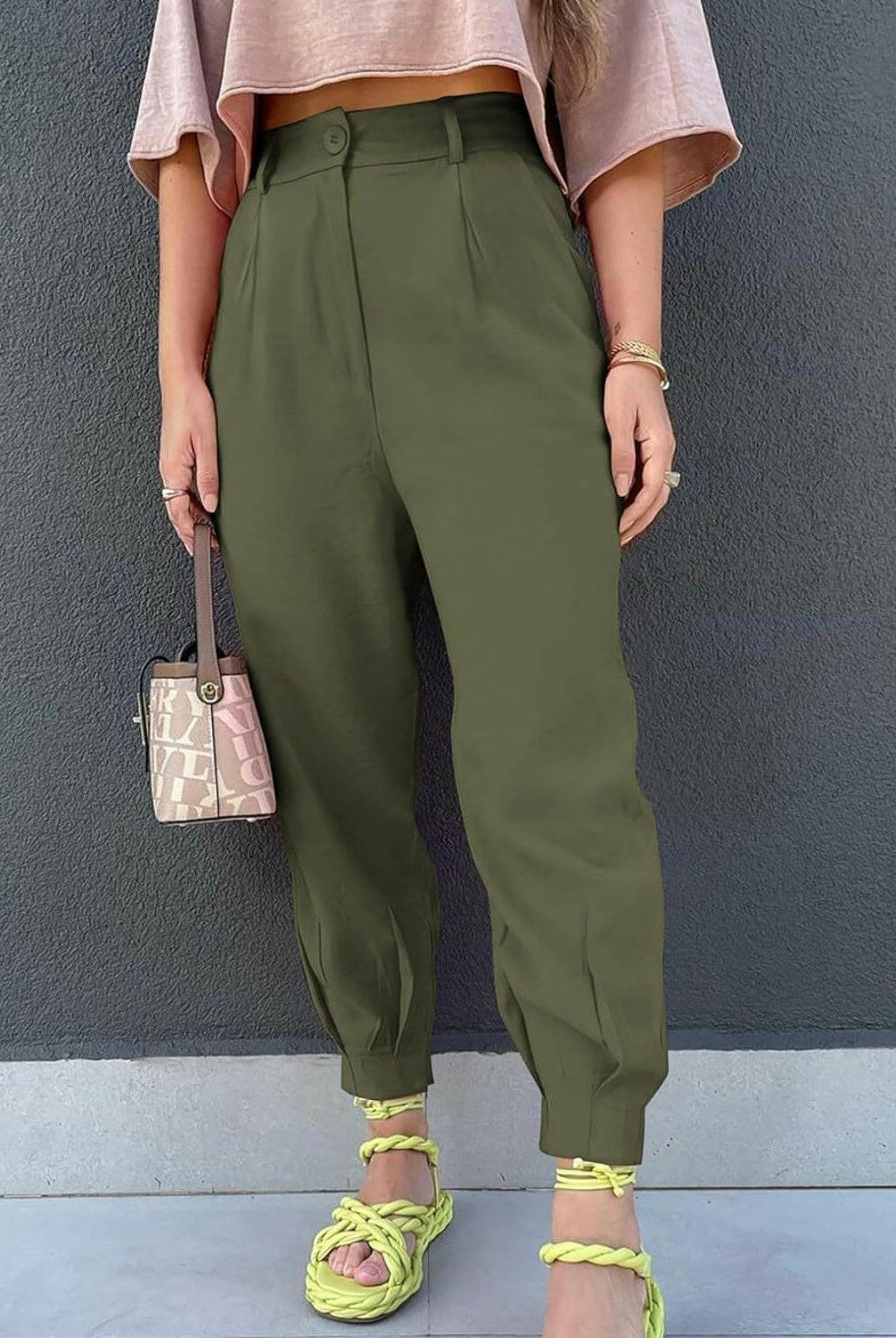 High Waist Cropped Pants-Krush Kandy, Women's Online Fashion Boutique Located in Phoenix, Arizona (Scottsdale Area)