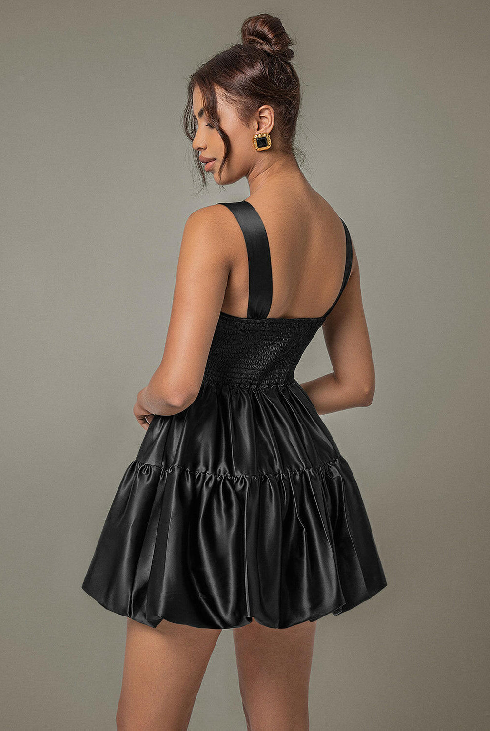 Ruched Square Neck Wide Strap Mini Dress-Krush Kandy, Women's Online Fashion Boutique Located in Phoenix, Arizona (Scottsdale Area)