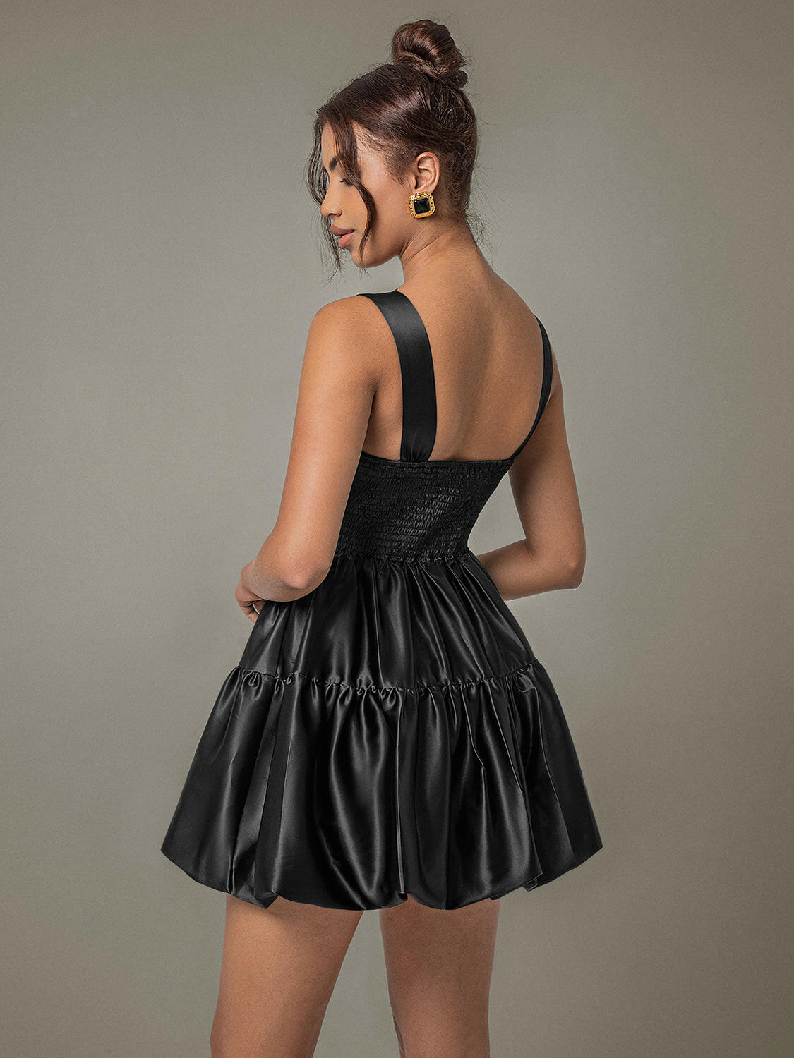 Ruched Square Neck Wide Strap Mini Dress-Krush Kandy, Women's Online Fashion Boutique Located in Phoenix, Arizona (Scottsdale Area)