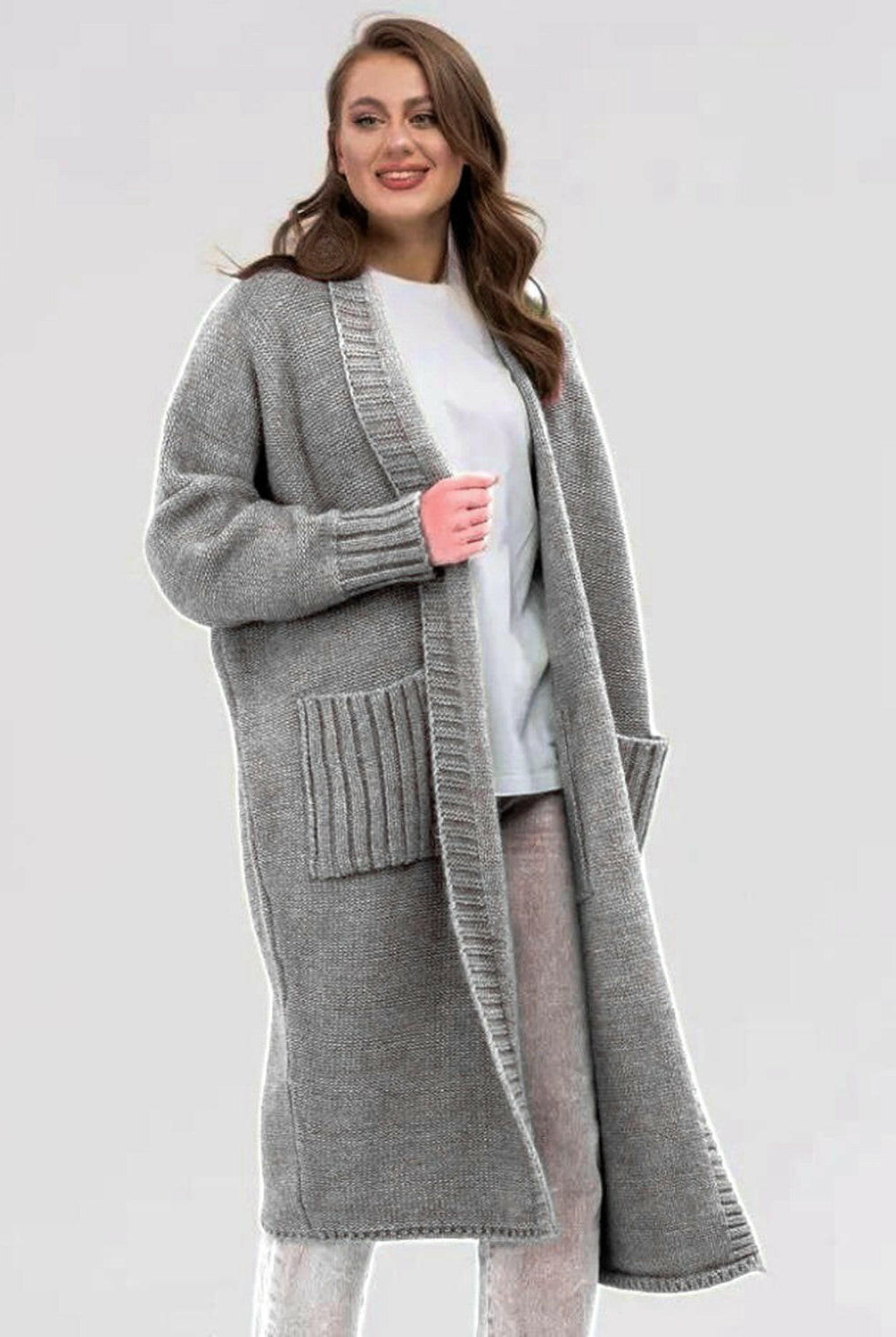 Pocketed Open Front Long Sleeve Longline Cardigan-Krush Kandy, Women's Online Fashion Boutique Located in Phoenix, Arizona (Scottsdale Area)