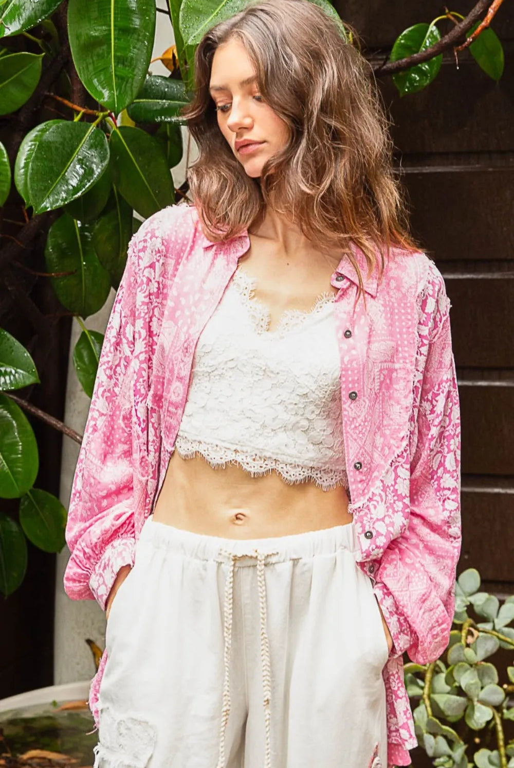 POL Button Down Long Sleeve Paisley Print Shirt-Krush Kandy, Women's Online Fashion Boutique Located in Phoenix, Arizona (Scottsdale Area)