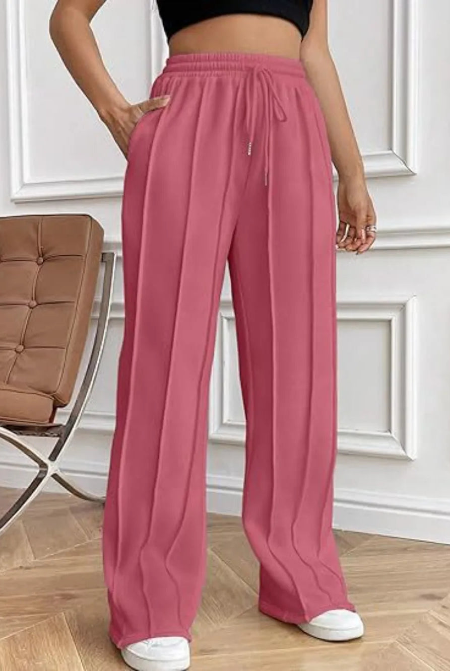 Drawstring Wide Leg Pants with Pockets-PANTS-Krush Kandy, Women's Online Fashion Boutique Located in Phoenix, Arizona (Scottsdale Area)
