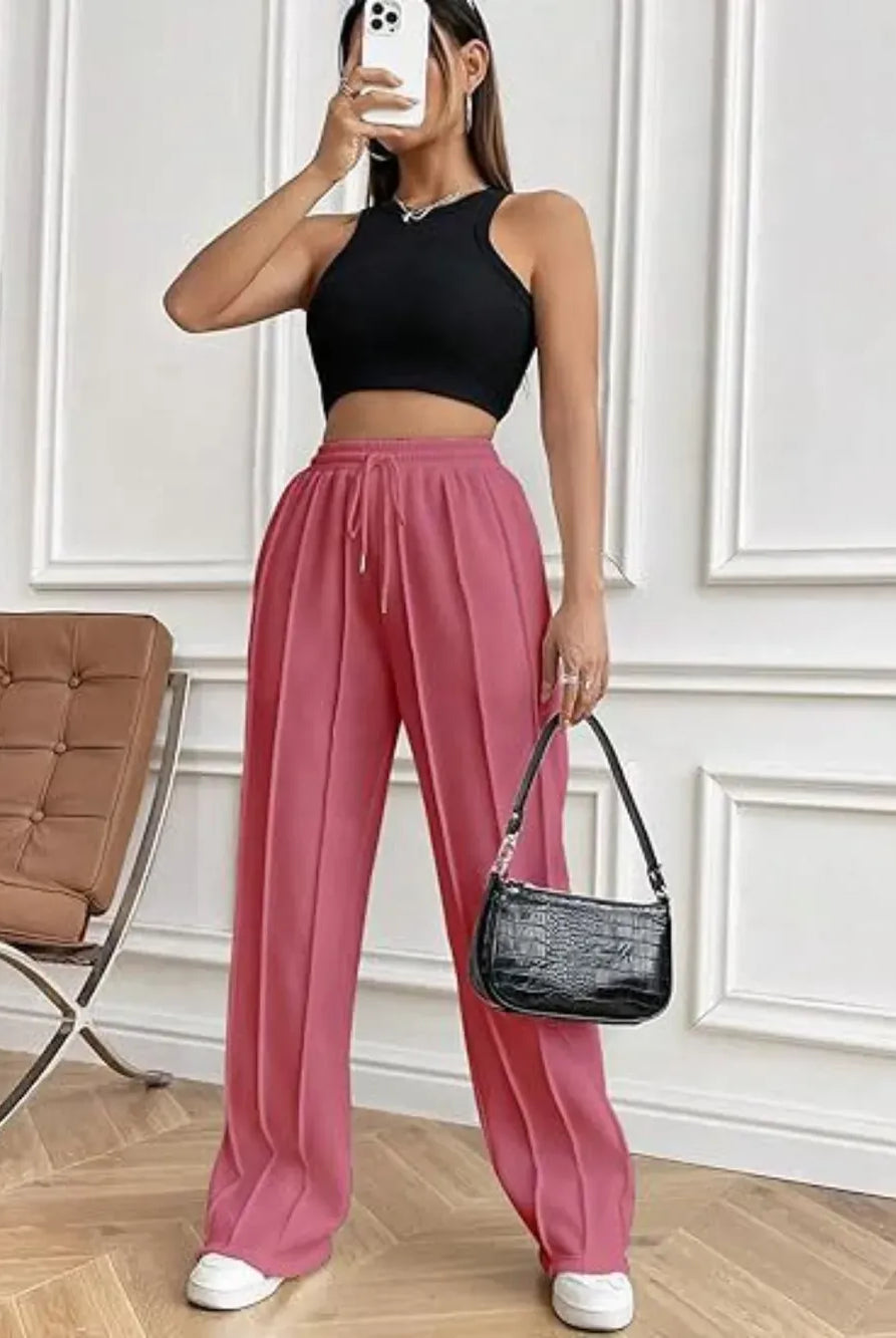 Drawstring Wide Leg Pants with Pockets-PANTS-Krush Kandy, Women's Online Fashion Boutique Located in Phoenix, Arizona (Scottsdale Area)