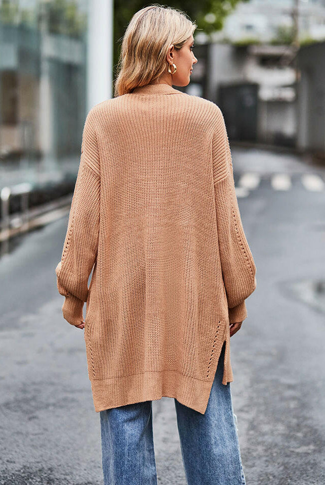 Long Sleeve Waffle-Knit Cardigan-Krush Kandy, Women's Online Fashion Boutique Located in Phoenix, Arizona (Scottsdale Area)