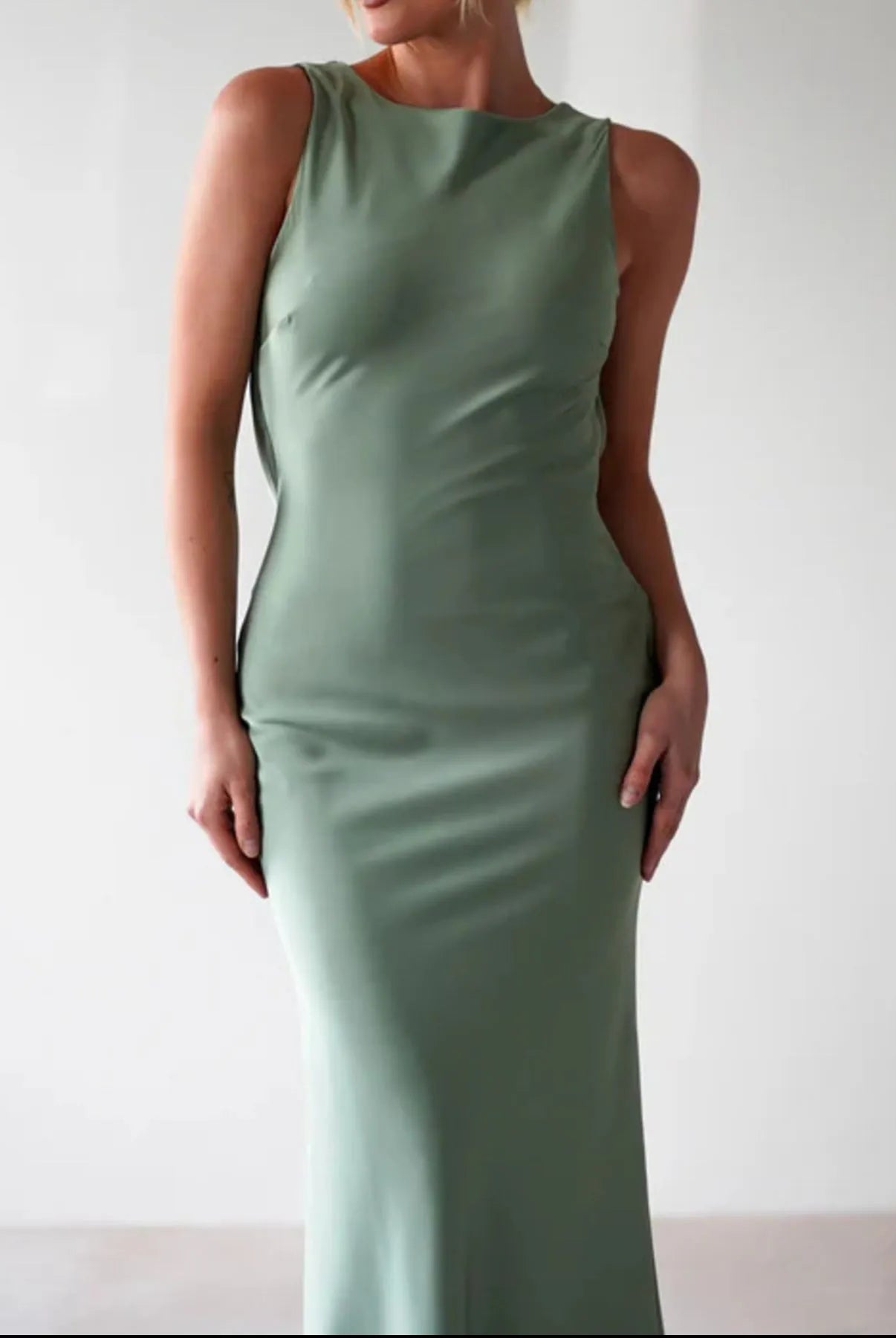 Satin Sleeveless Maxi Dress-Dresses-Krush Kandy, Women's Online Fashion Boutique Located in Phoenix, Arizona (Scottsdale Area)