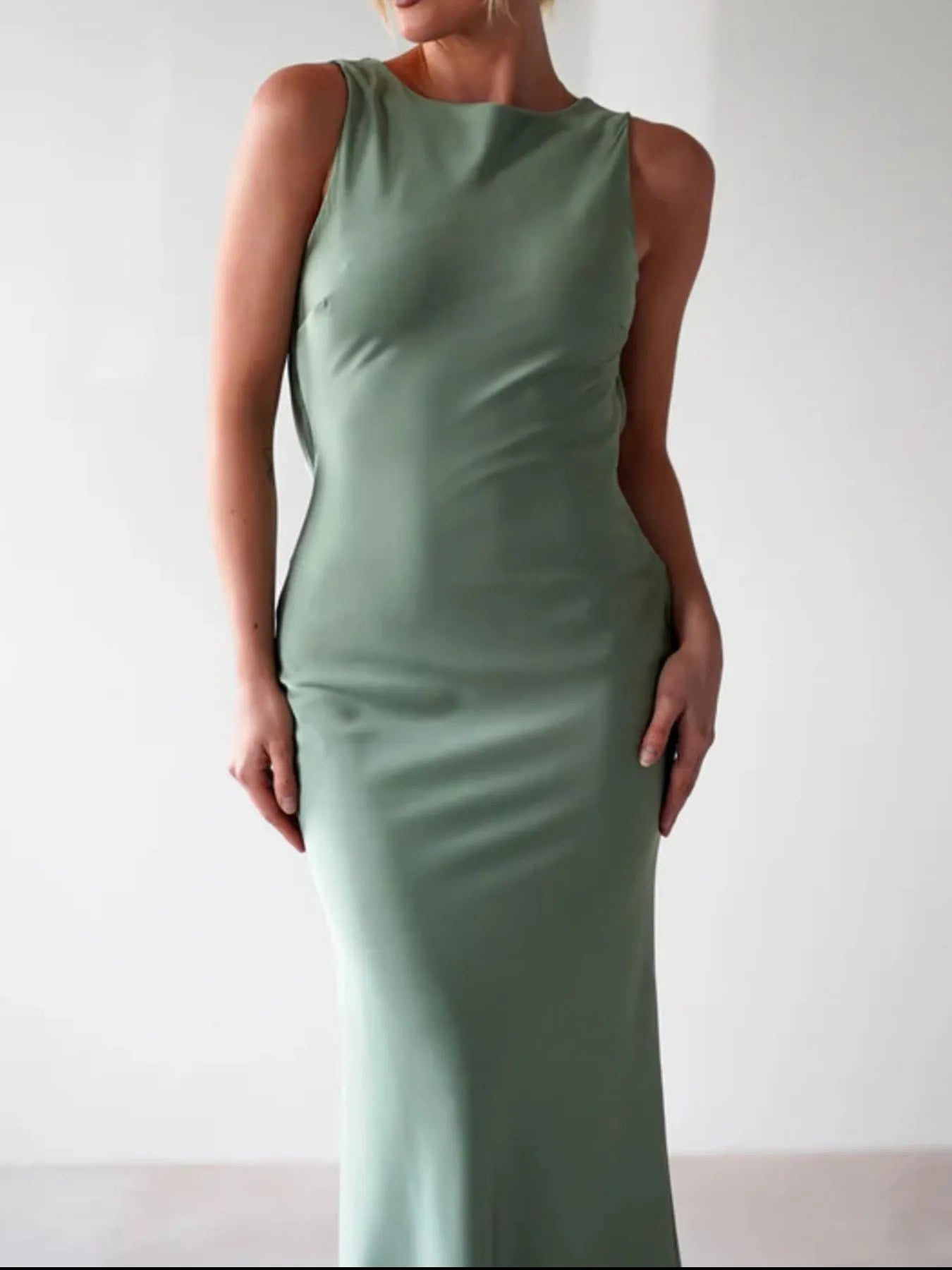 Satin Sleeveless Maxi Dress-Dresses-Krush Kandy, Women's Online Fashion Boutique Located in Phoenix, Arizona (Scottsdale Area)