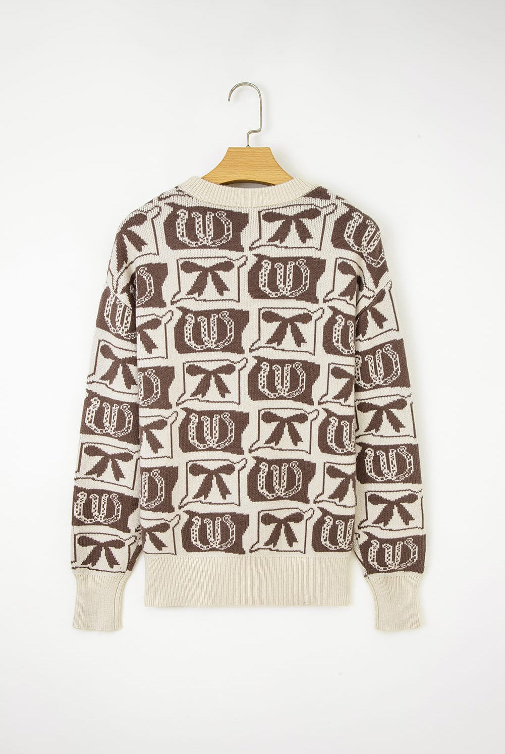 Western Rodeo Bow & Horseshoe Sweater-Sweaters-Krush Kandy, Women's Online Fashion Boutique Located in Phoenix, Arizona (Scottsdale Area)