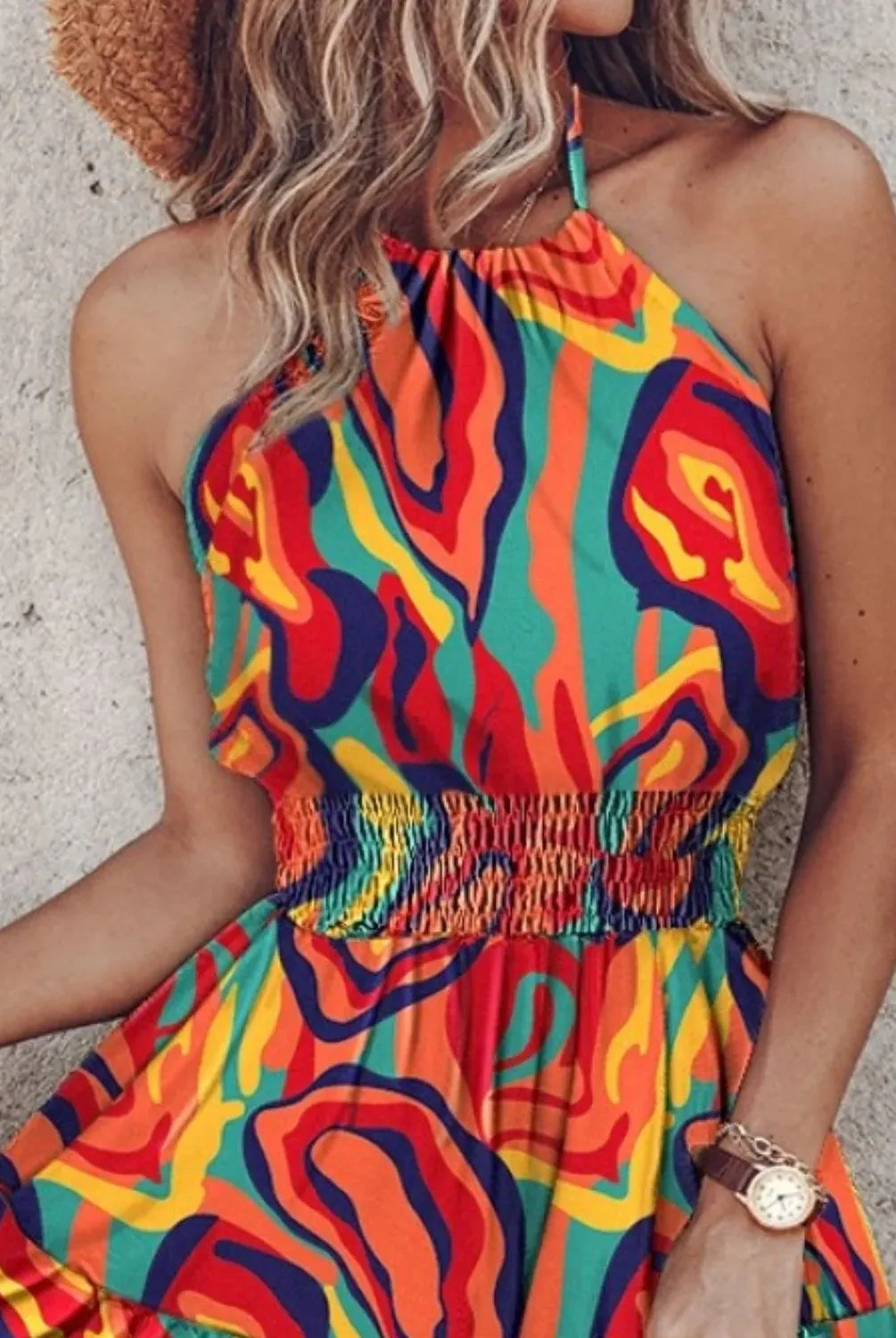 Paisley Print Halter Neck Mini Dress-Krush Kandy, Women's Online Fashion Boutique Located in Phoenix, Arizona (Scottsdale Area)