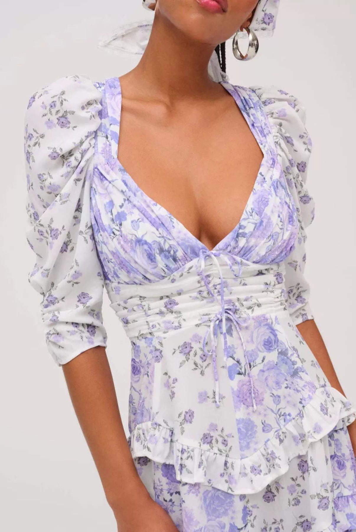 Ruffled Floral Print Half Sleeve Dress-Dresses-Krush Kandy, Women's Online Fashion Boutique Located in Phoenix, Arizona (Scottsdale Area)