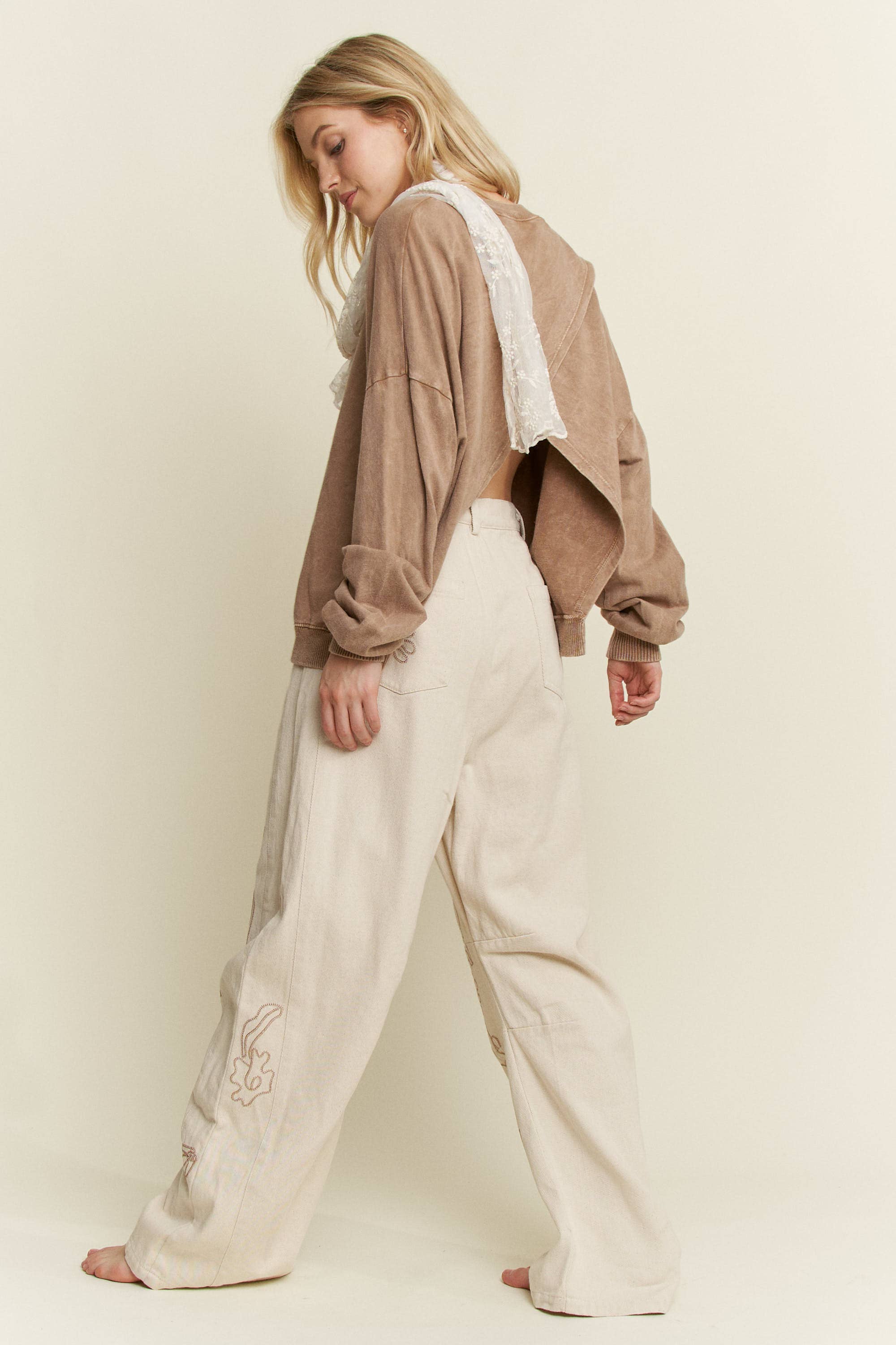 Floral Embroidered Twill Straight Western Jeans-Jeans-Krush Kandy, Women's Online Fashion Boutique Located in Phoenix, Arizona (Scottsdale Area)