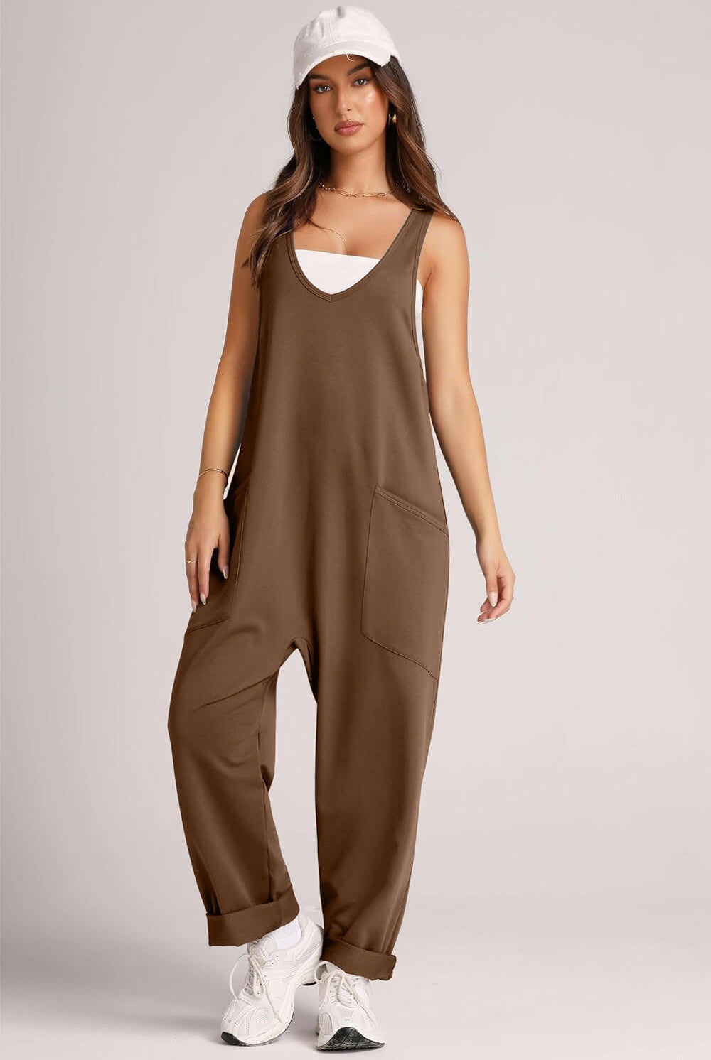 Lovelet Wide Strap Jumpsuit with Pockets-Krush Kandy, Women's Online Fashion Boutique Located in Phoenix, Arizona (Scottsdale Area)