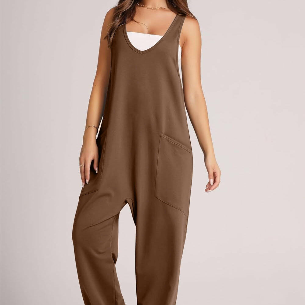 Lovelet Wide Strap Jumpsuit with Pockets-Krush Kandy, Women's Online Fashion Boutique Located in Phoenix, Arizona (Scottsdale Area)