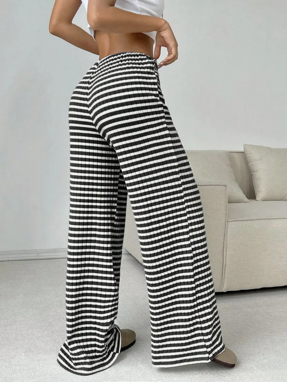 Tied Striped Wide Leg Pants-PANTS-Krush Kandy, Women's Online Fashion Boutique Located in Phoenix, Arizona (Scottsdale Area)