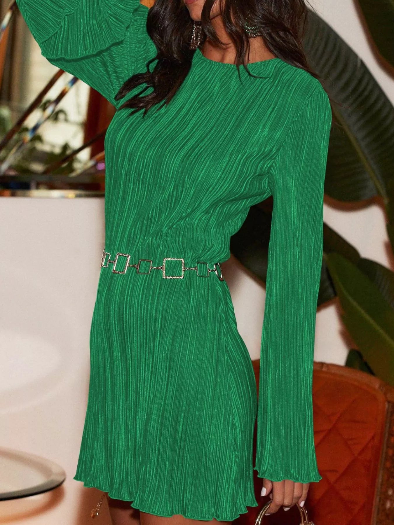 Cutout Back Flare Sleeve Dress-Dresses-Krush Kandy, Women's Online Fashion Boutique Located in Phoenix, Arizona (Scottsdale Area)