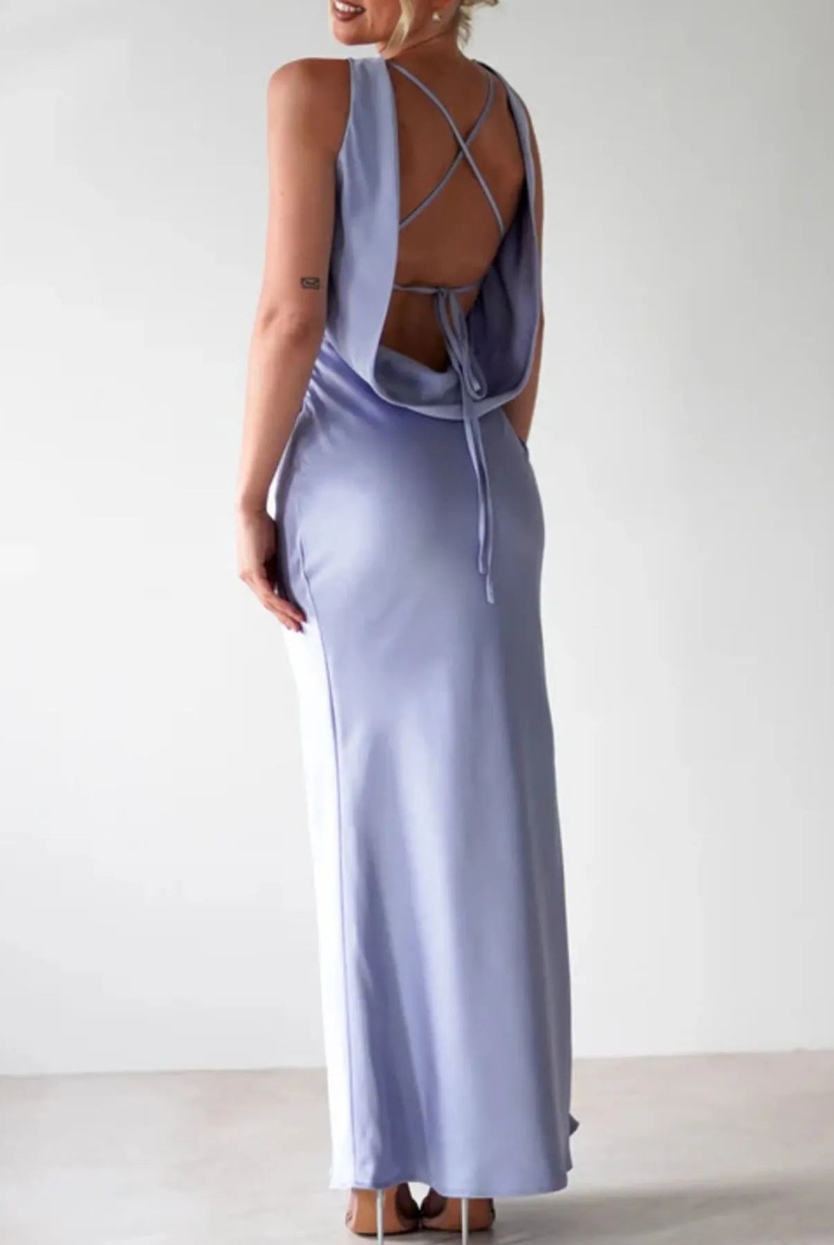 Satin Sleeveless Maxi Dress-Dresses-Krush Kandy, Women's Online Fashion Boutique Located in Phoenix, Arizona (Scottsdale Area)