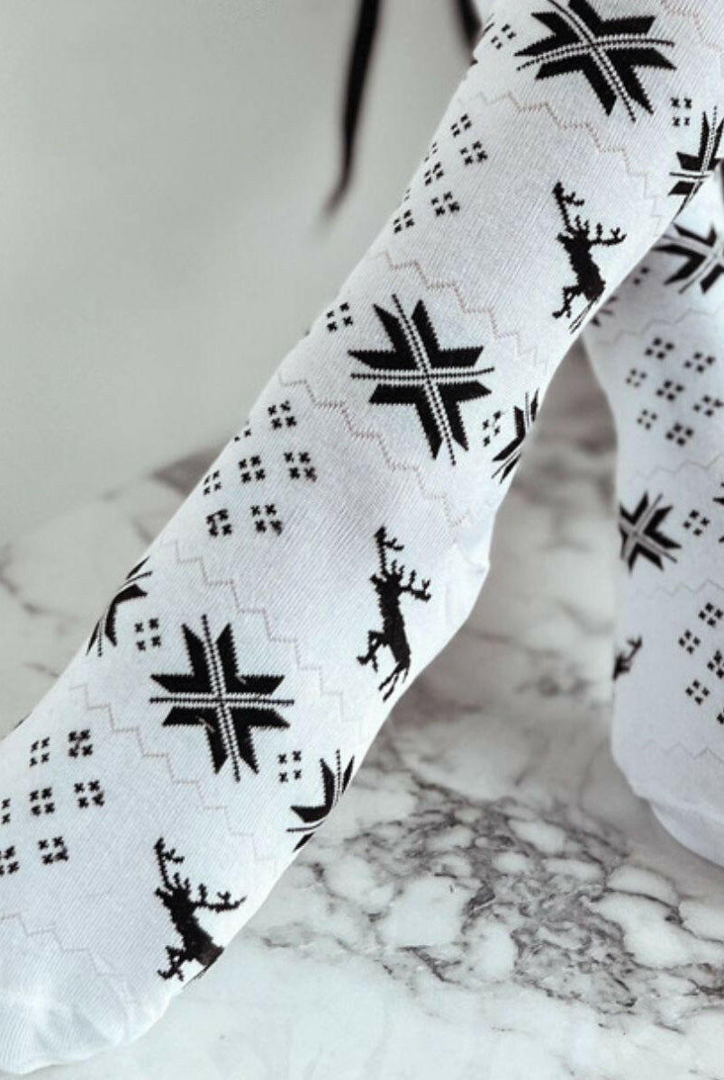 Christmas Element Bowknot Ribbed Trim Over Knee Stockings-Accessories-Krush Kandy, Women's Online Fashion Boutique Located in Phoenix, Arizona (Scottsdale Area)