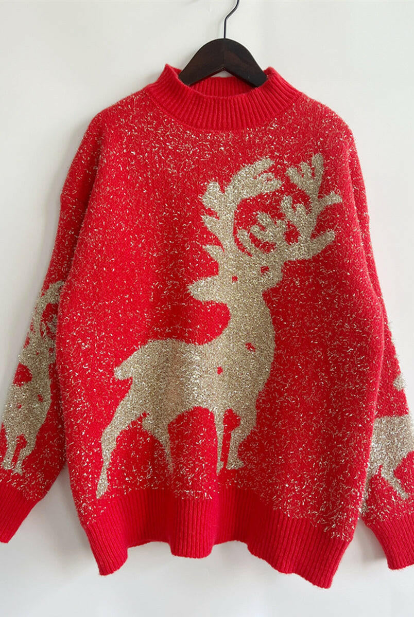Christmas Element Round Neck Sweater-Krush Kandy, Women's Online Fashion Boutique Located in Phoenix, Arizona (Scottsdale Area)