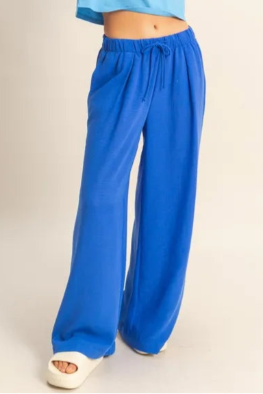 HYFVE Elasticized Waist Wide Leg Pants-PANTS-Krush Kandy, Women's Online Fashion Boutique Located in Phoenix, Arizona (Scottsdale Area)