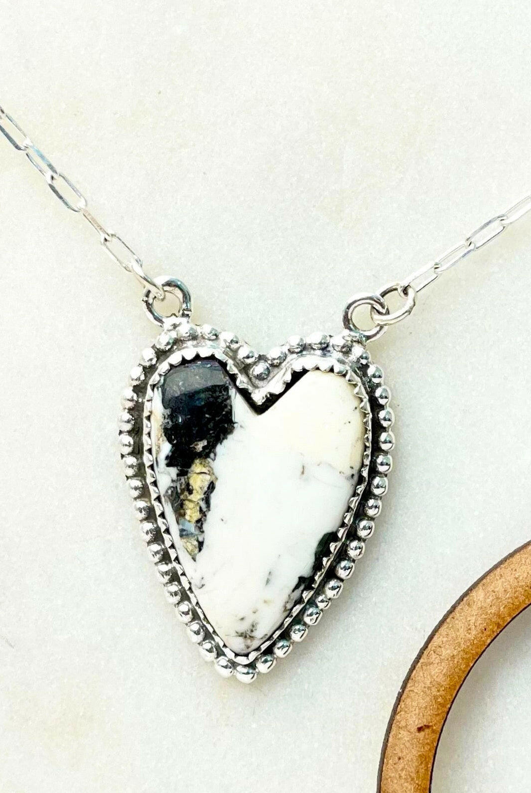 Long Heart Stone Slab Necklace MADE TO ORDER-Necklaces-Krush Kandy, Women's Online Fashion Boutique Located in Phoenix, Arizona (Scottsdale Area)