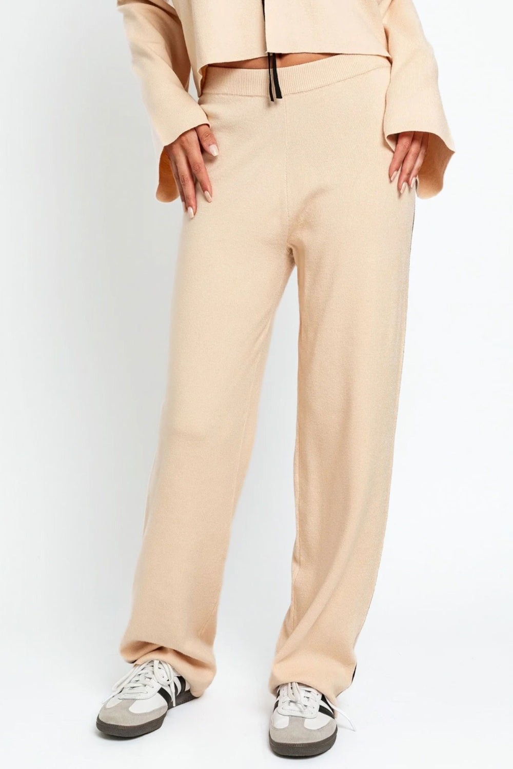 LE LIS COLLECTION Contrast Trim High Waist Wide Leg Sweater Pants-Krush Kandy, Women's Online Fashion Boutique Located in Phoenix, Arizona (Scottsdale Area)