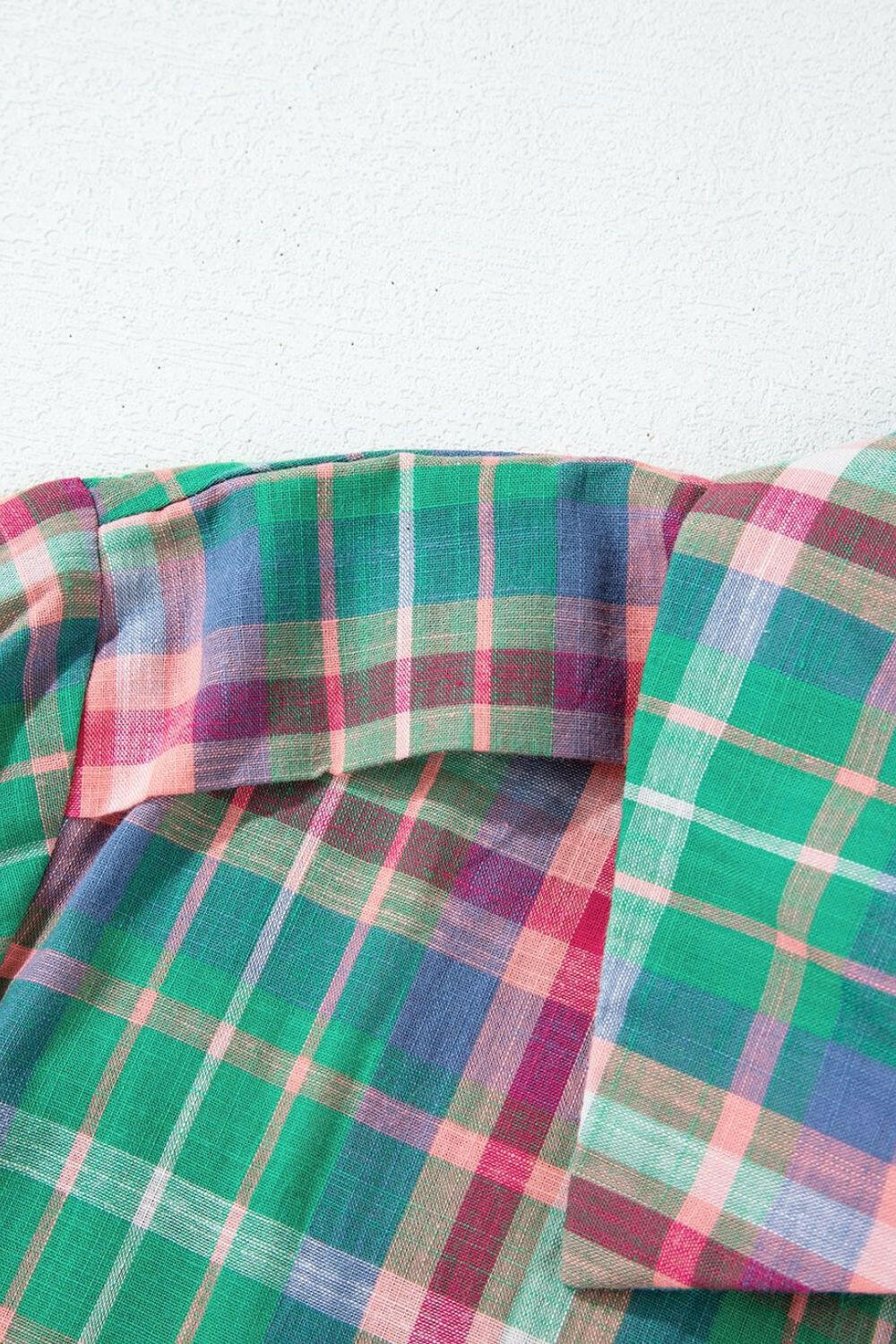 Pastel Plaid Button-Up Blouse-Blouses-Krush Kandy, Women's Online Fashion Boutique Located in Phoenix, Arizona (Scottsdale Area)