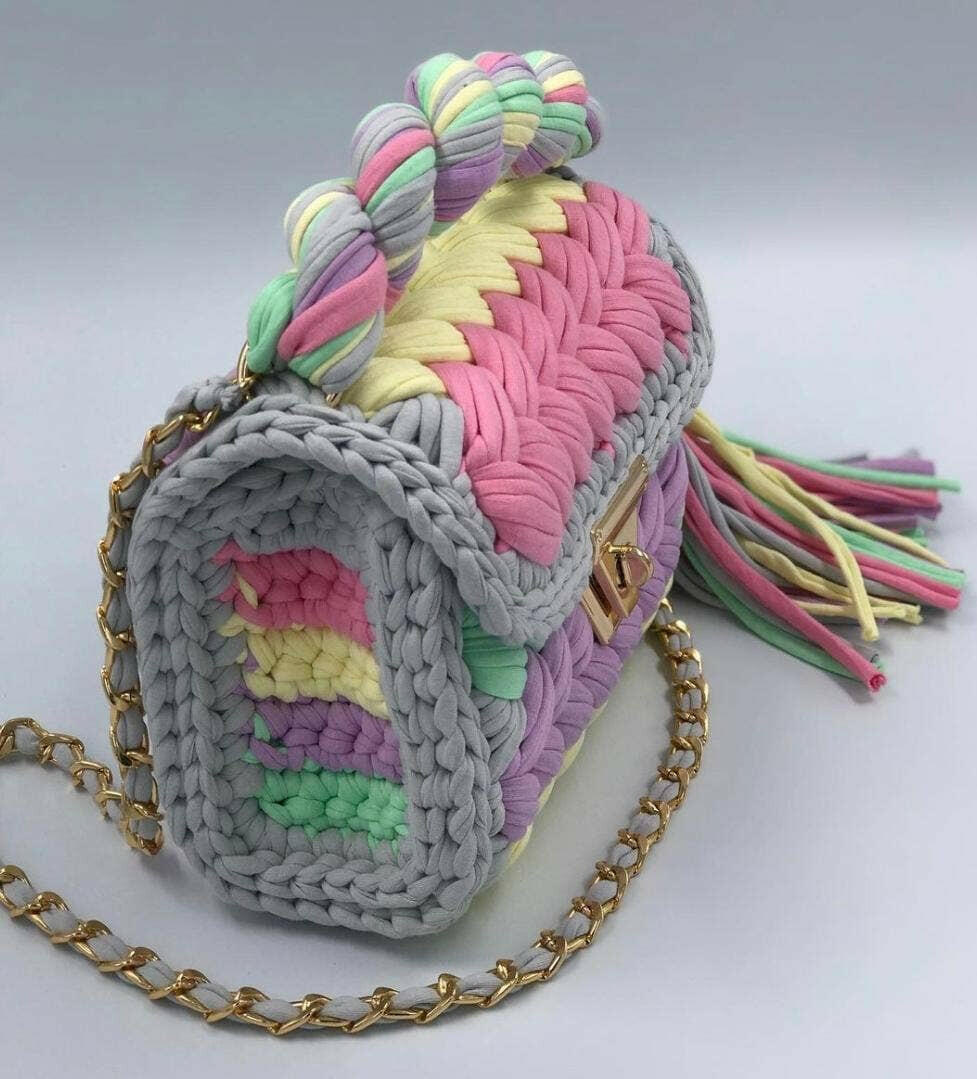 Sweet Pastels Handmade Crochet Purse-handbags-Krush Kandy, Women's Online Fashion Boutique Located in Phoenix, Arizona (Scottsdale Area)