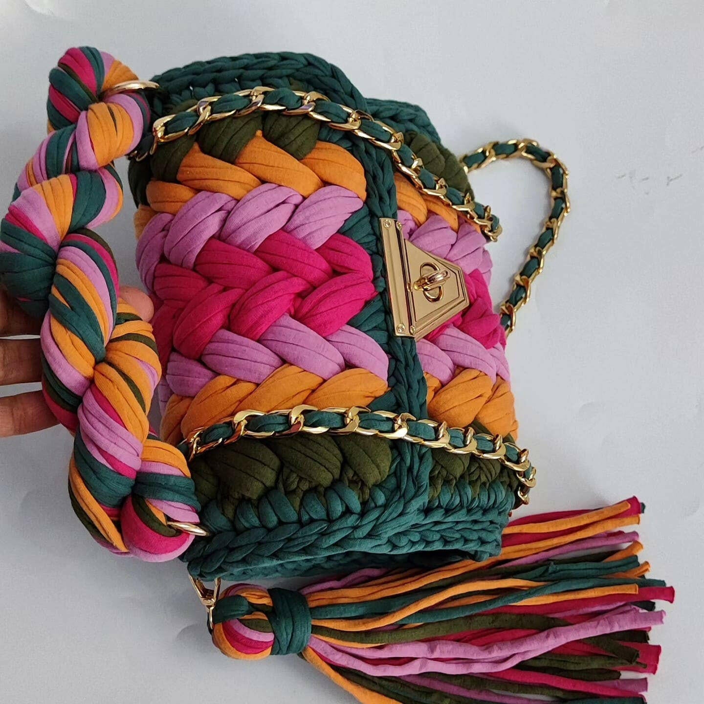 Bold Spring Handmade Crochet Purse-handbags-Krush Kandy, Women's Online Fashion Boutique Located in Phoenix, Arizona (Scottsdale Area)