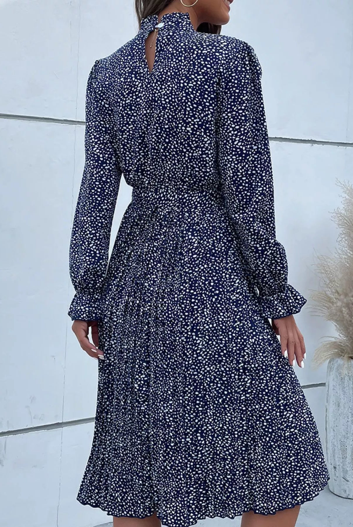 Animal Print Mock Neck Flounce Sleeve Dress-Dresses-Krush Kandy, Women's Online Fashion Boutique Located in Phoenix, Arizona (Scottsdale Area)