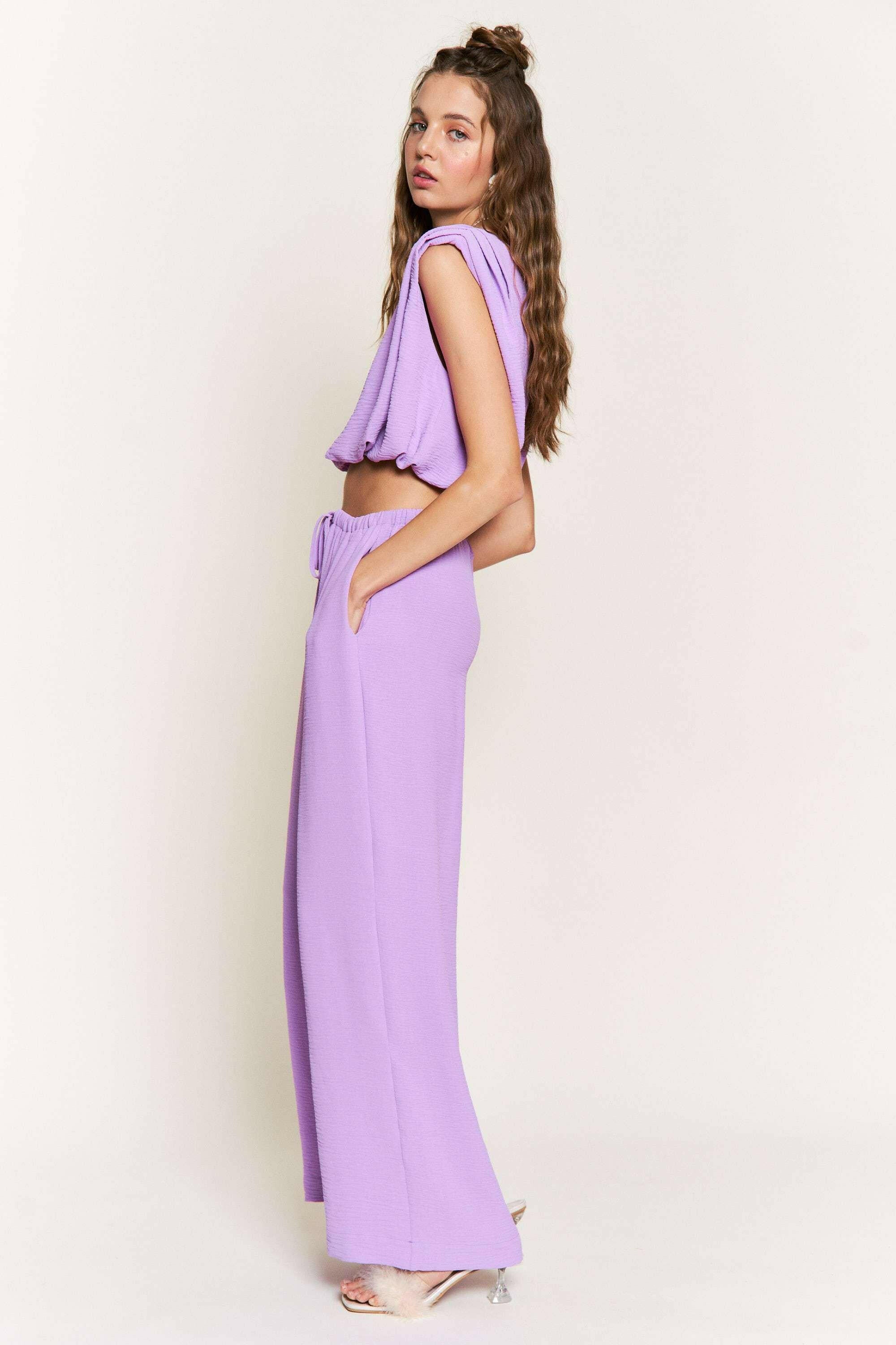 Lilac Lounge Wide Leg Pants-Pants-Krush Kandy, Women's Online Fashion Boutique Located in Phoenix, Arizona (Scottsdale Area)