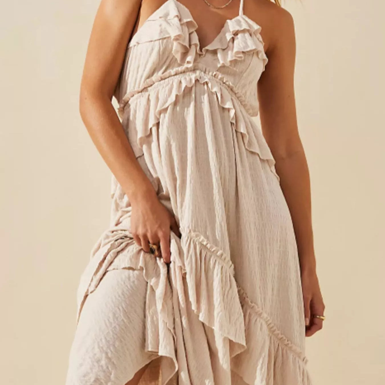 Ruffled Halter Neck Maxi Dress-Dresses-Krush Kandy, Women's Online Fashion Boutique Located in Phoenix, Arizona (Scottsdale Area)