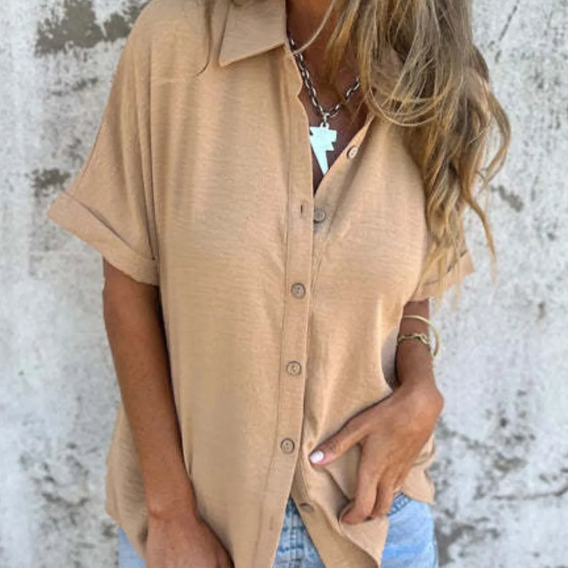 The Everyday Pop Button-Down Shirt-Krush Kandy, Women's Online Fashion Boutique Located in Phoenix, Arizona (Scottsdale Area)