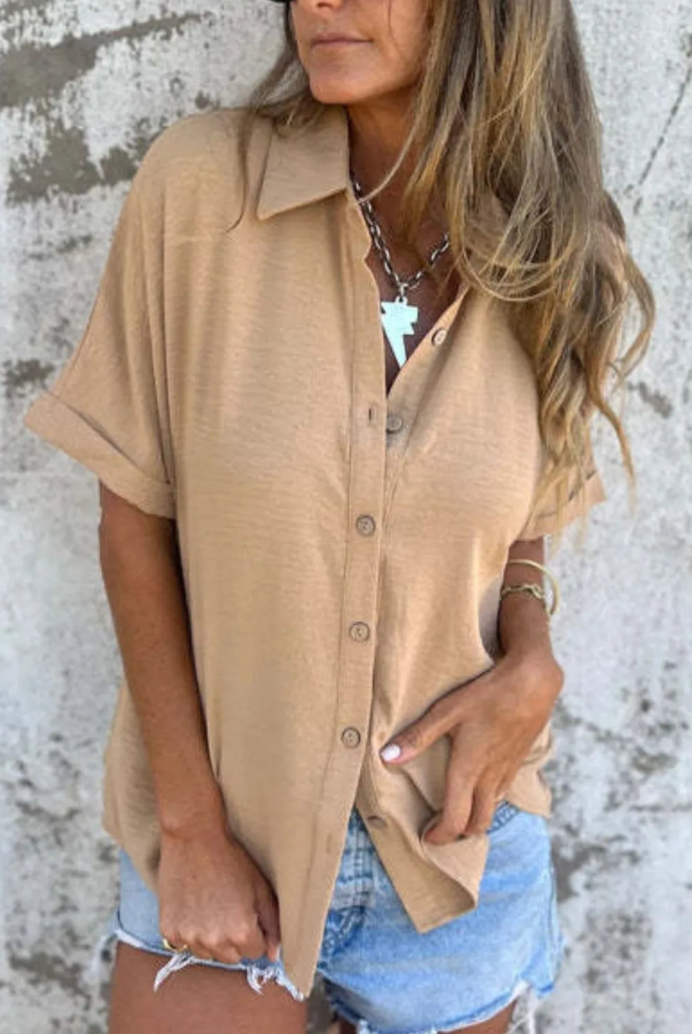The Everyday Pop Button-Down Shirt-Krush Kandy, Women's Online Fashion Boutique Located in Phoenix, Arizona (Scottsdale Area)