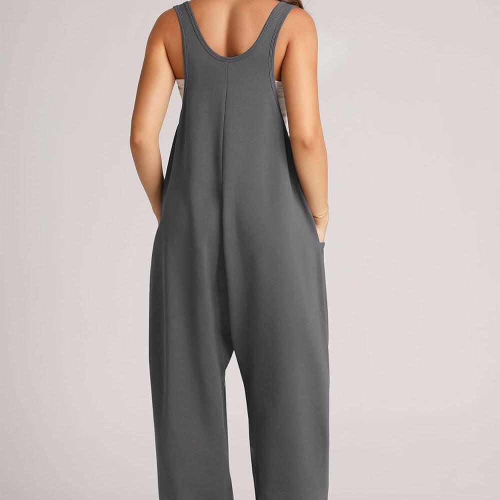 Lovelet Wide Strap Jumpsuit with Pockets-Krush Kandy, Women's Online Fashion Boutique Located in Phoenix, Arizona (Scottsdale Area)