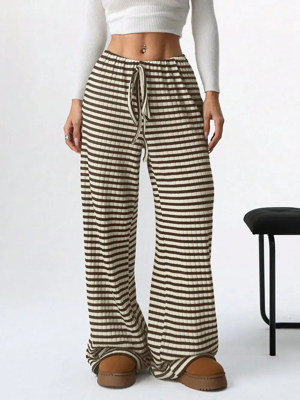 Tied Striped Wide Leg Pants-PANTS-Krush Kandy, Women's Online Fashion Boutique Located in Phoenix, Arizona (Scottsdale Area)