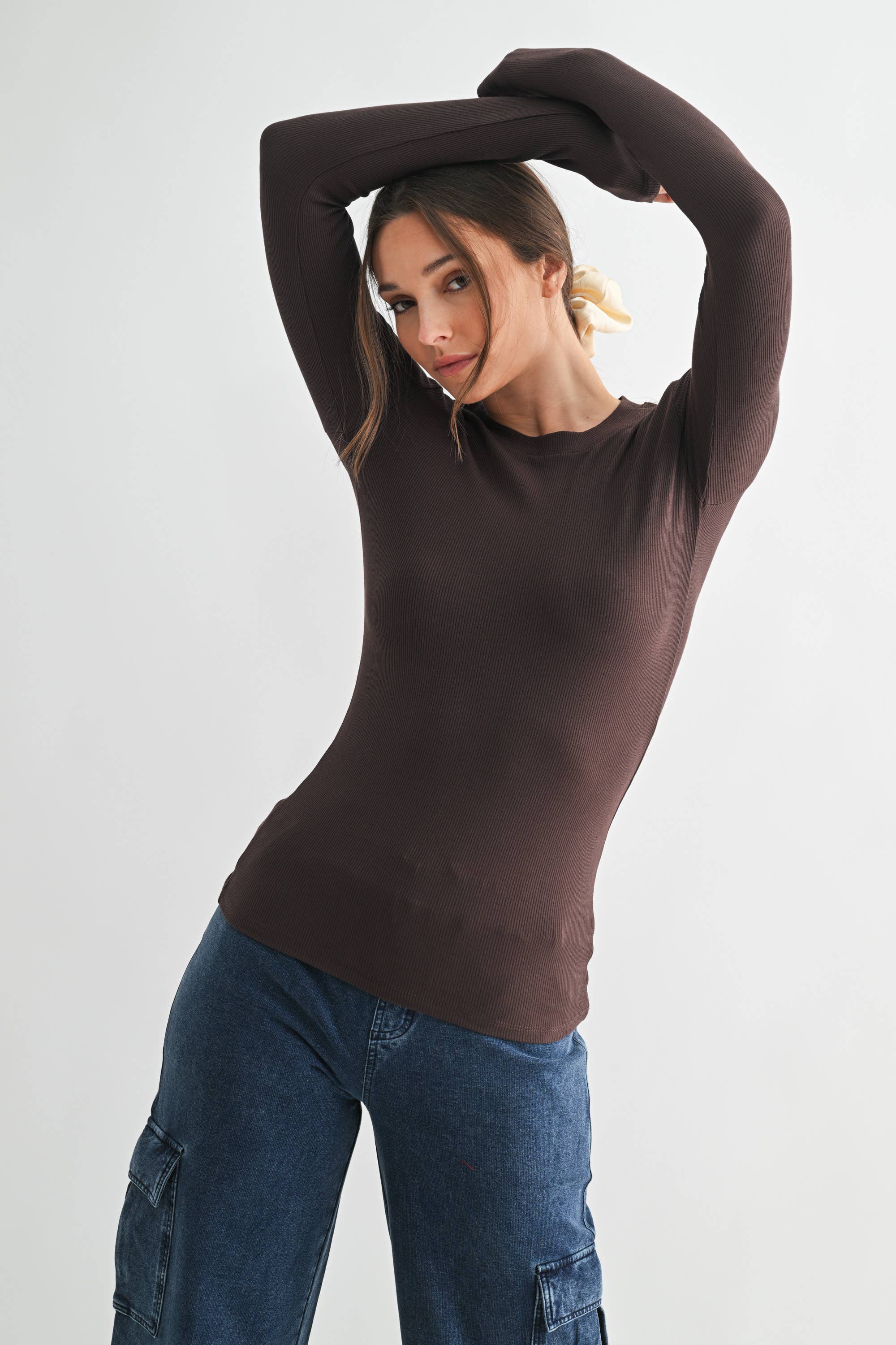 Four Way Stretch Versatile Pullover Top-Long Sleeve Tops-Krush Kandy, Women's Online Fashion Boutique Located in Phoenix, Arizona (Scottsdale Area)