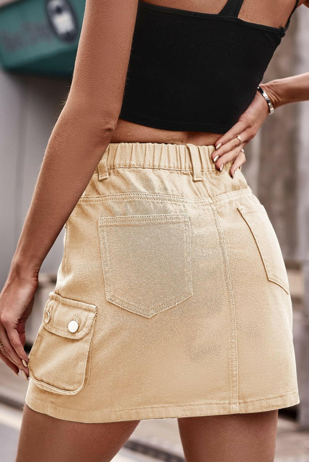 Denim Mini Skirt with Pockets-Krush Kandy, Women's Online Fashion Boutique Located in Phoenix, Arizona (Scottsdale Area)