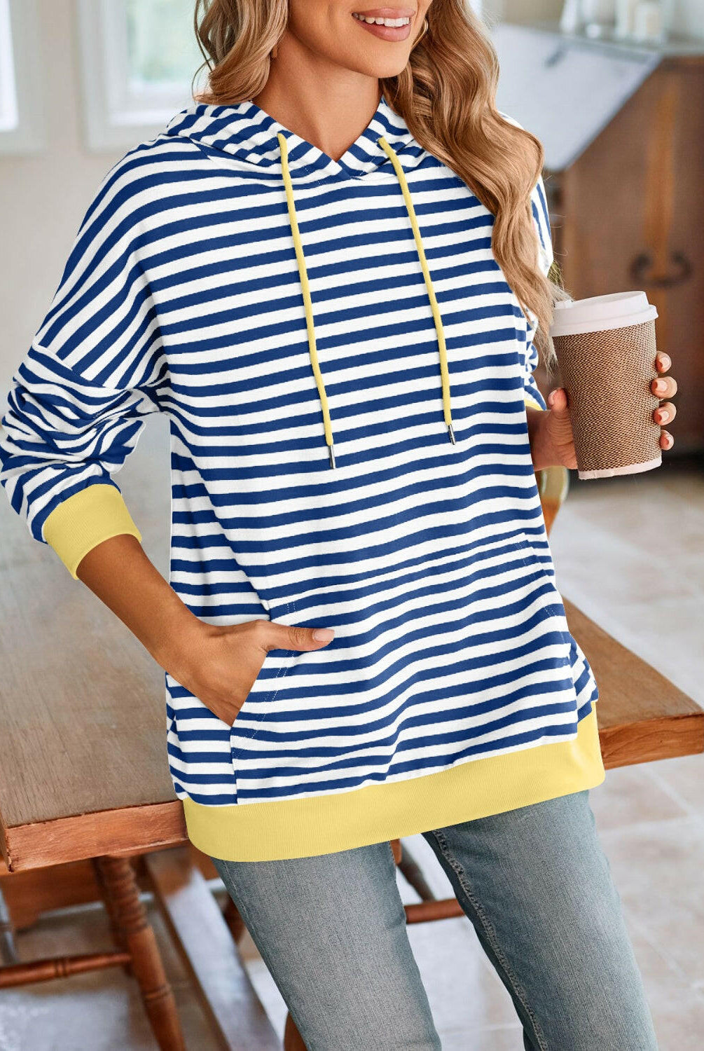 Lovelet Drawstring Striped Long Sleeve Hoodie-Krush Kandy, Women's Online Fashion Boutique Located in Phoenix, Arizona (Scottsdale Area)