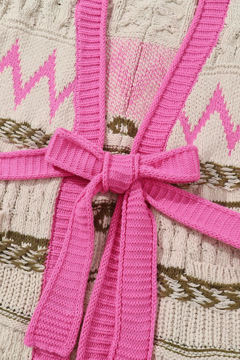 Contrast Tied Open Front Cardigan-Cardigans-Krush Kandy, Women's Online Fashion Boutique Located in Phoenix, Arizona (Scottsdale Area)