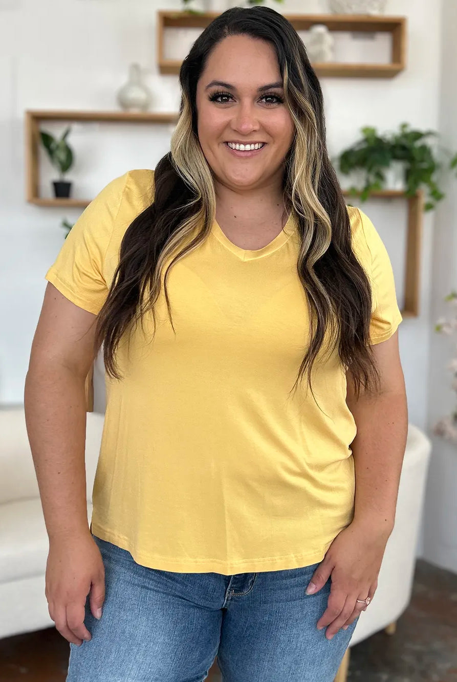 Basic Bae Essential V-Neck Bamboo Top-Tops-Krush Kandy, Women's Online Fashion Boutique Located in Phoenix, Arizona (Scottsdale Area)