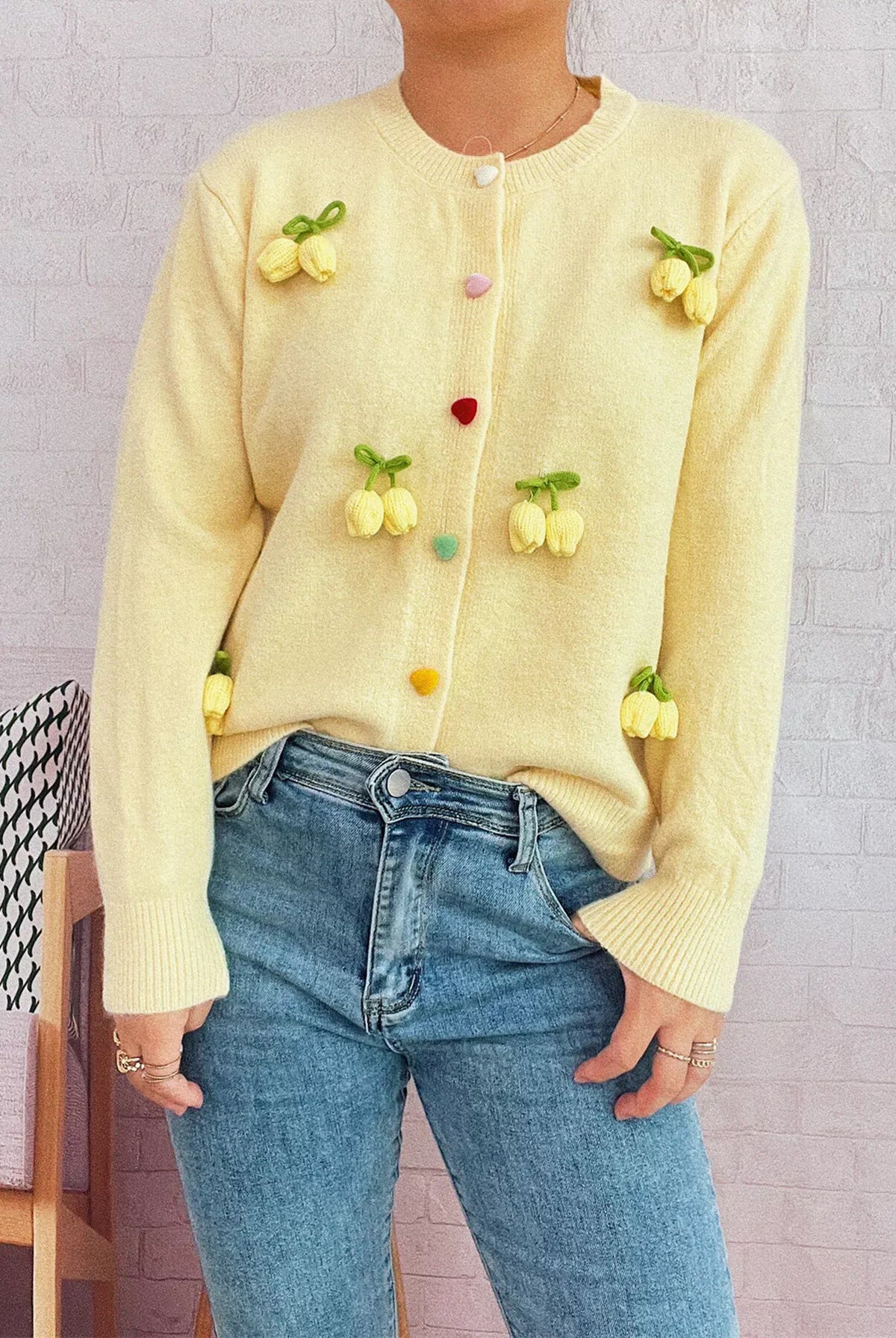Flower Button Up Long Sleeve Cardigan-Cardigans-Krush Kandy, Women's Online Fashion Boutique Located in Phoenix, Arizona (Scottsdale Area)